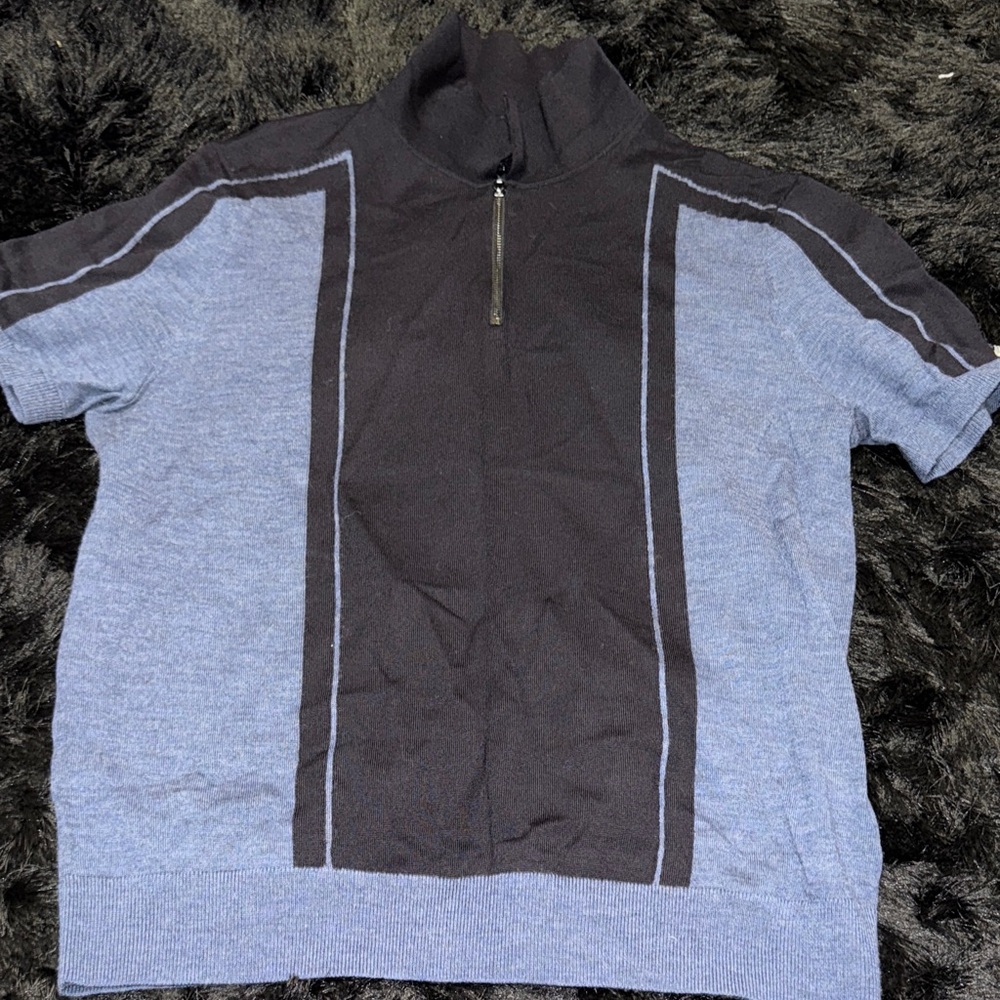 Men's Black and Gray Half-Zip Sweater Ted Baker size 3